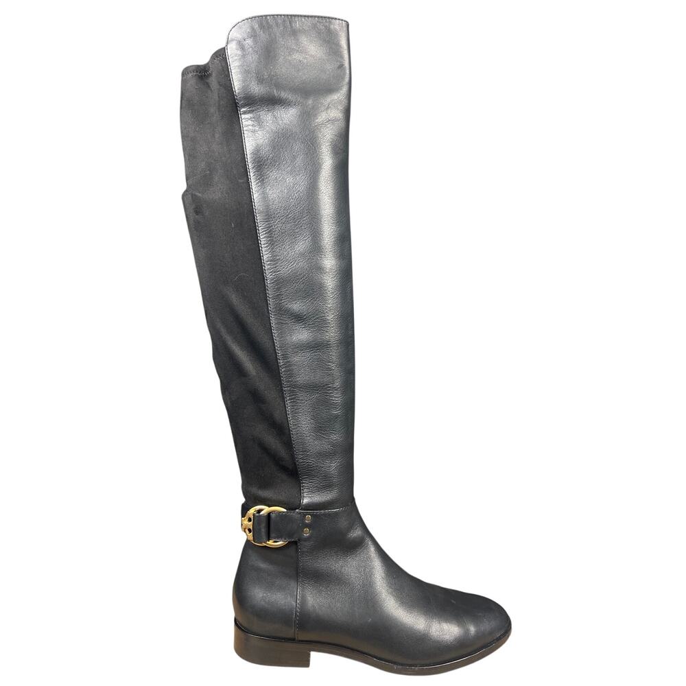 Tory Burch Women’s Marsden Black Leather Stretch Riding Boot Size US 6.5